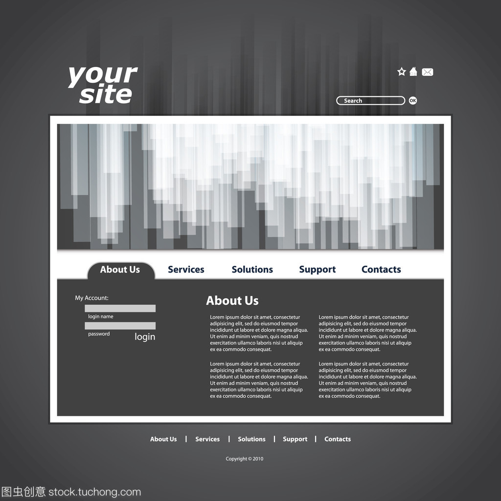 抽象商業(yè)網(wǎng)站設(shè)計(jì)模板 矢量化與網(wǎng)頁(yè)設(shè)計(jì)的完美融合